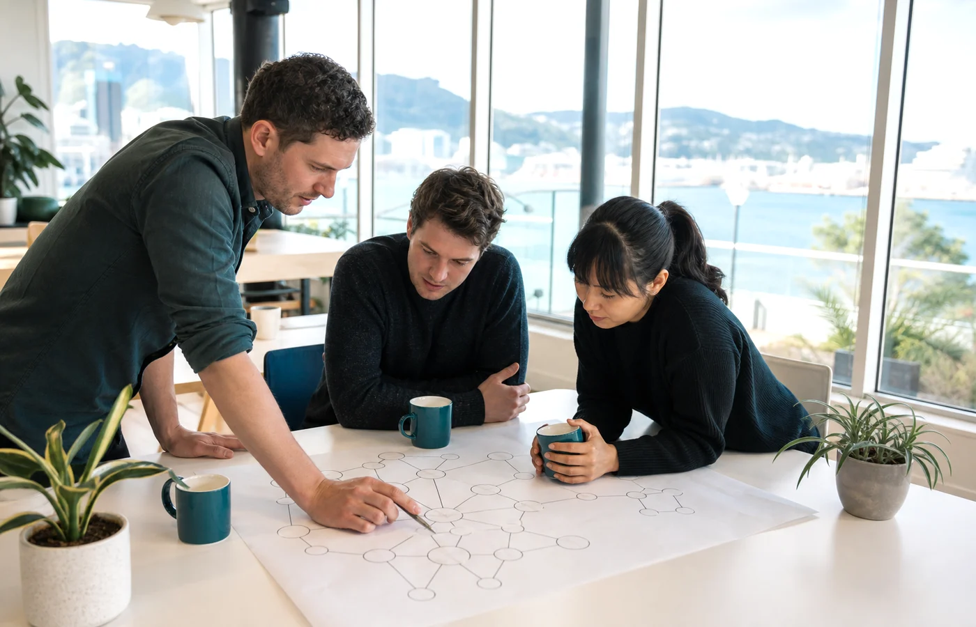 New Zealand AI agent development team planning an intelligent automation solution