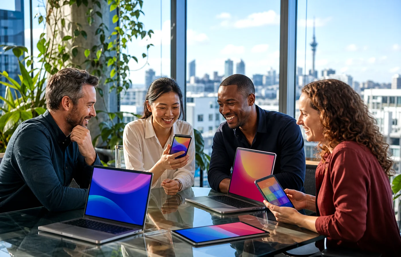 New Zealand business team planning an Android application