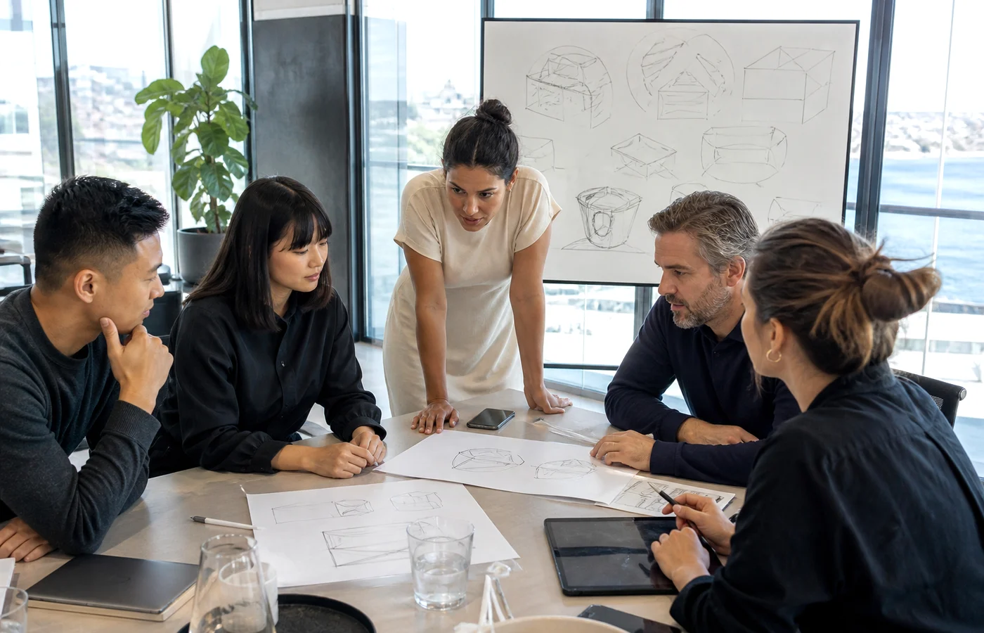New Zealand business team planning an AR VR project