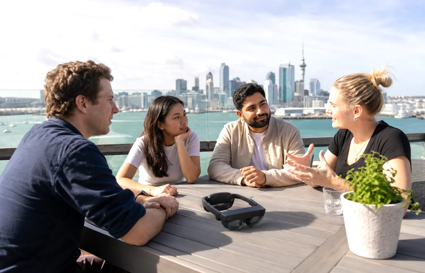 New Zealand business team planning an AR VR application