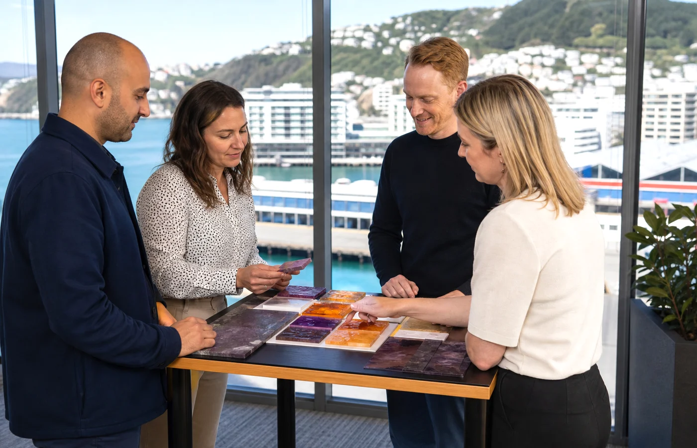 New Zealand business team planning a blockchain development project