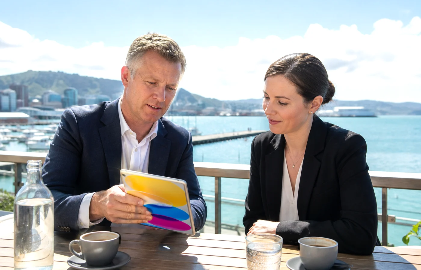 New Zealand business team planning an iOS application