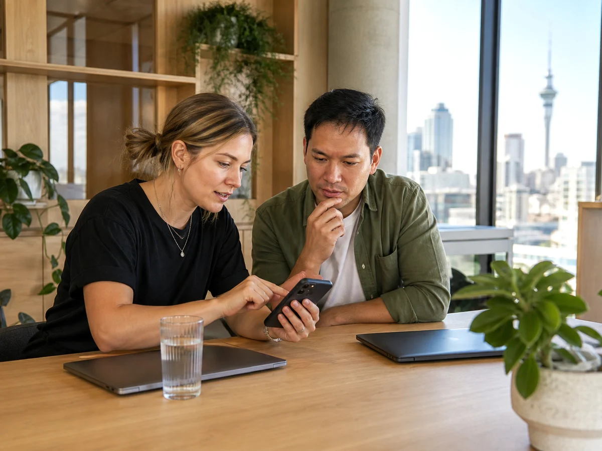 Full stack mobile app design for a New Zealand business