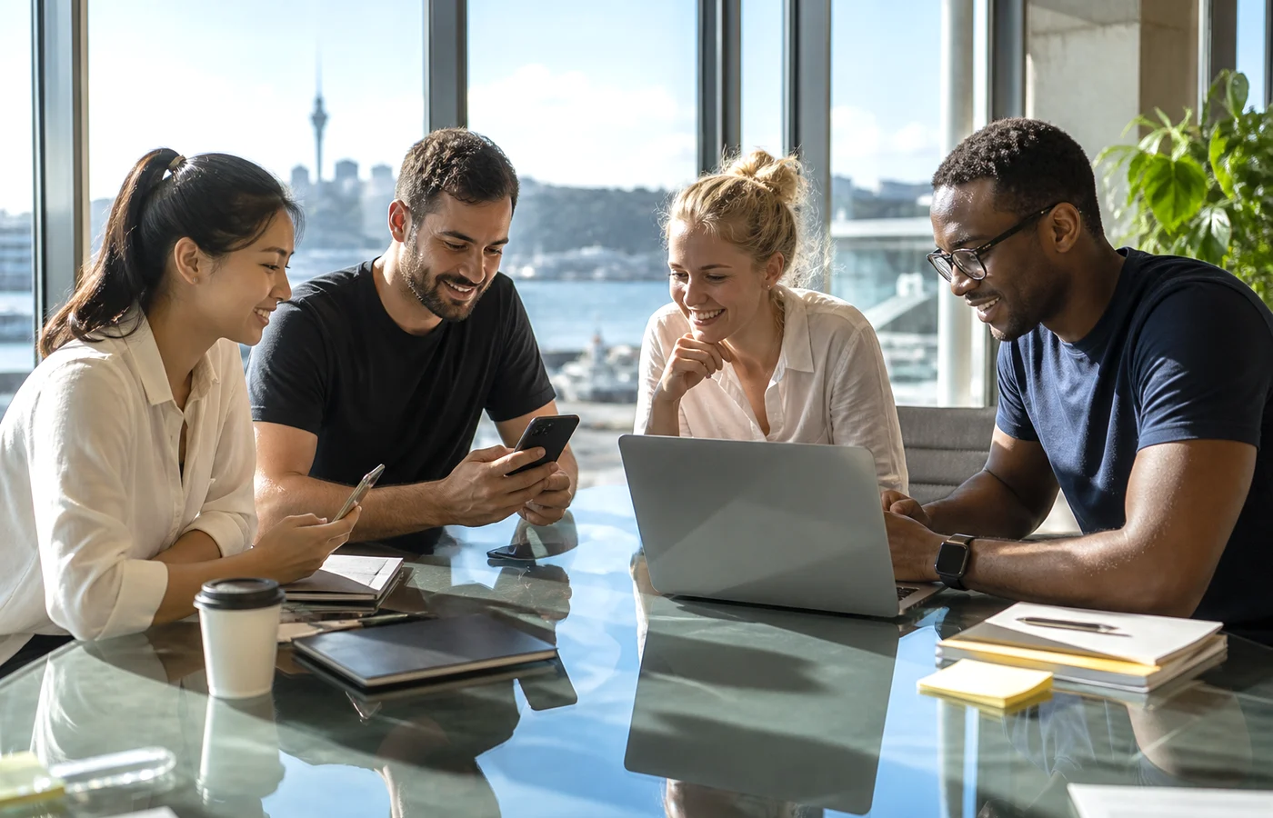 New Zealand business team planning a mobile app development project
