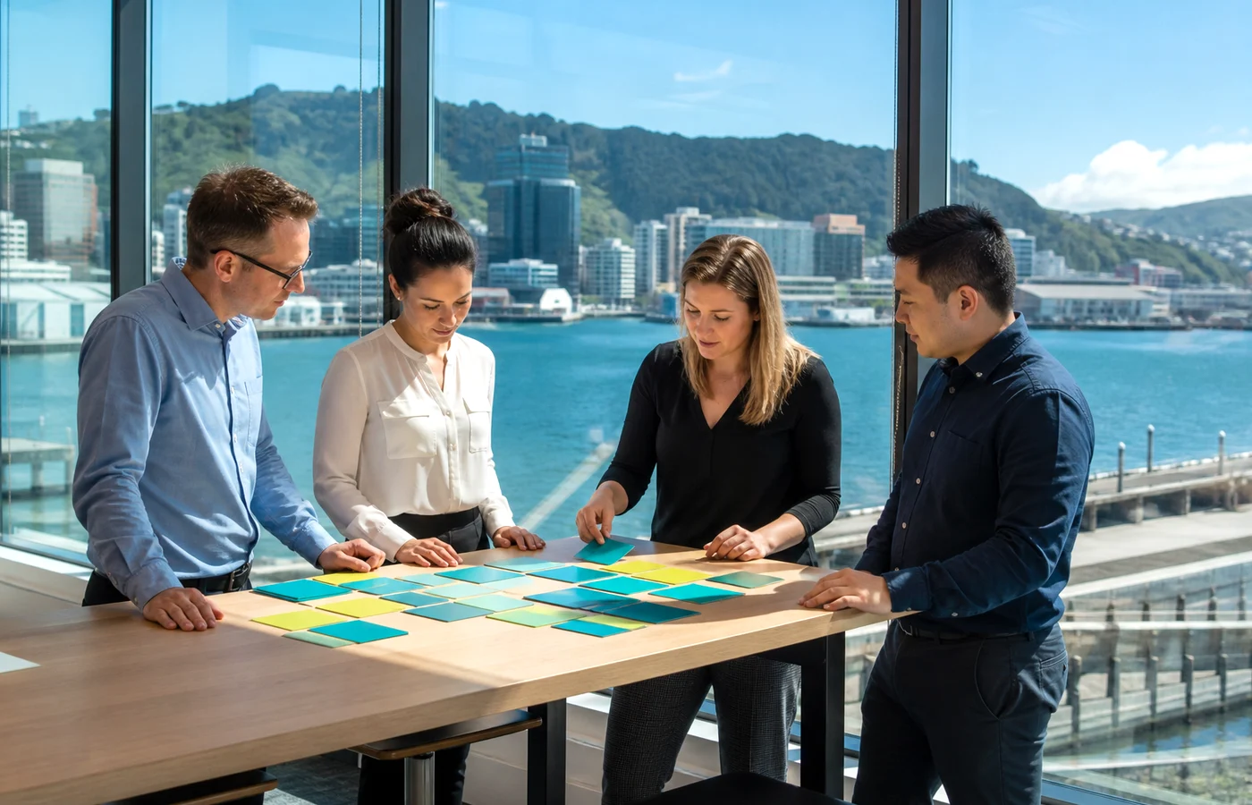 New Zealand business team planning a NodeJS development project