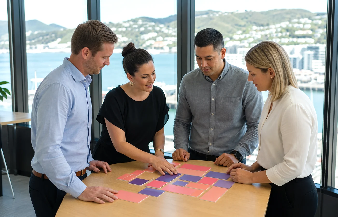 New Zealand business team planning a PHP development project