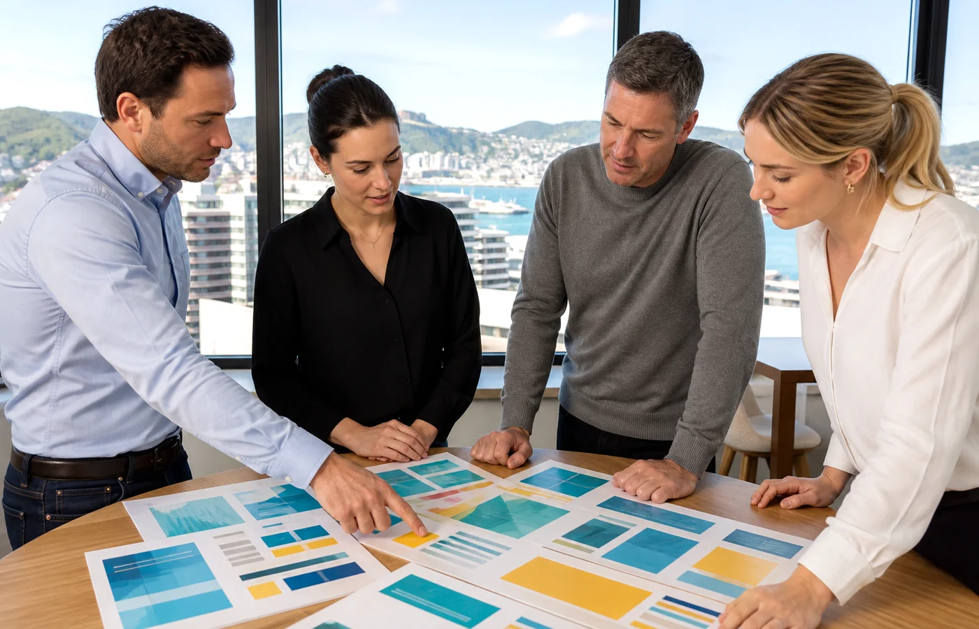 New Zealand business team planning a React JS development project