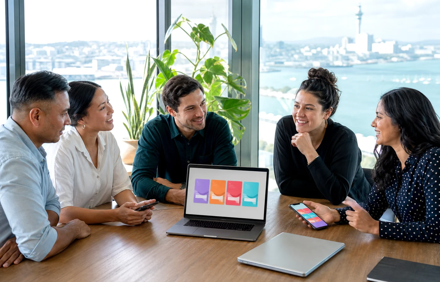 New Zealand business team planning a React Native application