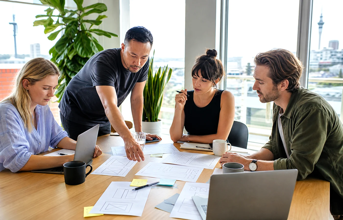 New Zealand business team planning a web development project