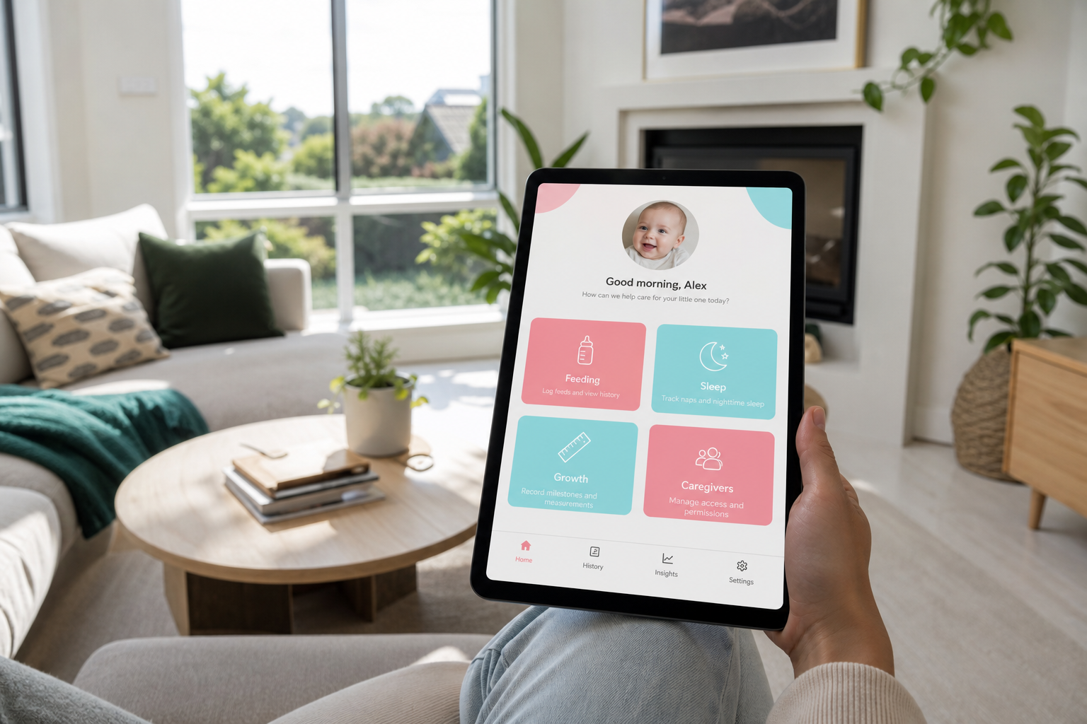 Baby Tracker inspired insurance app preview