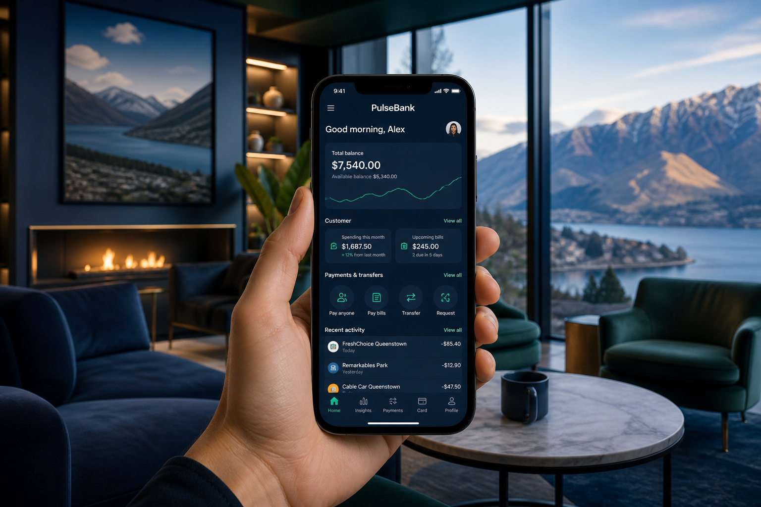 Chime inspired insurance app preview