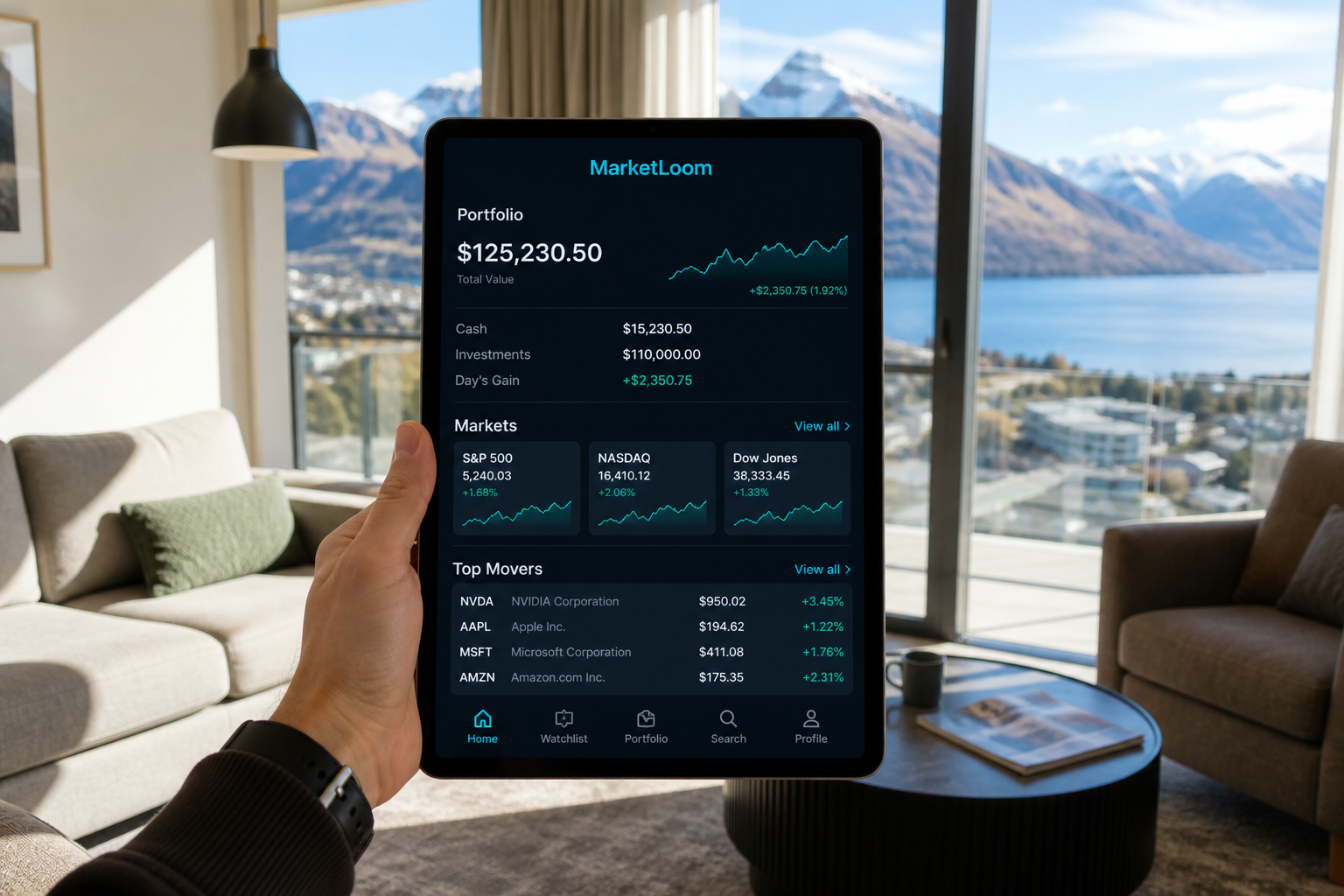 Robinhood inspired insurance app preview