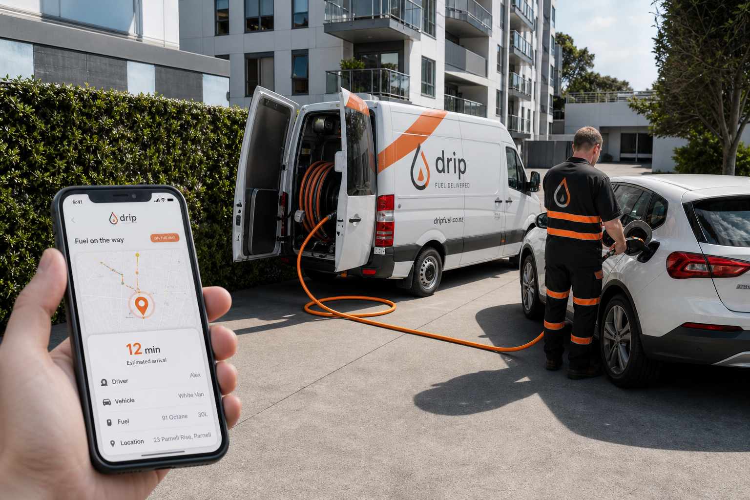Booster inspired fuel delivery app preview