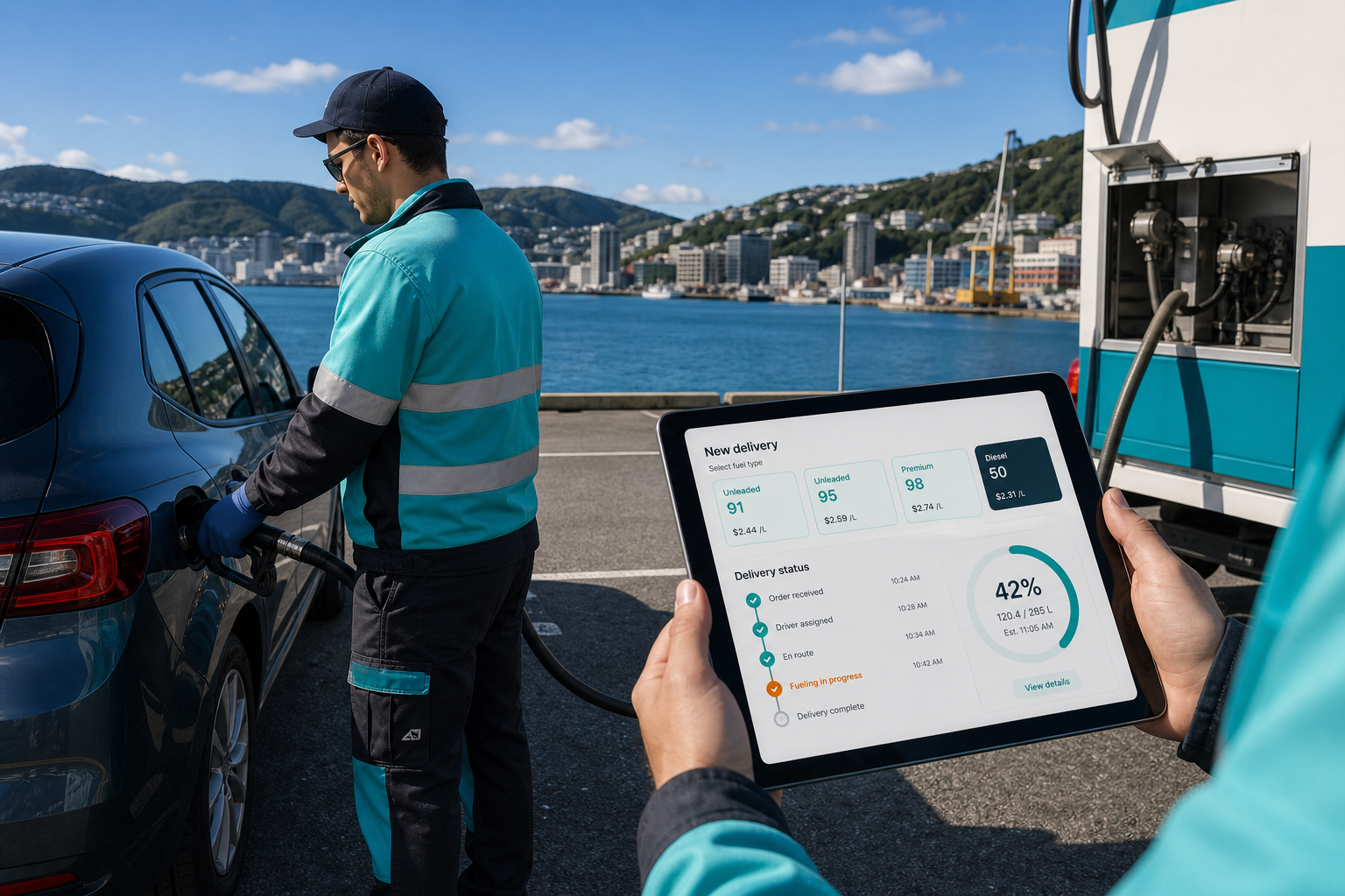 CAFU inspired fuel delivery app preview