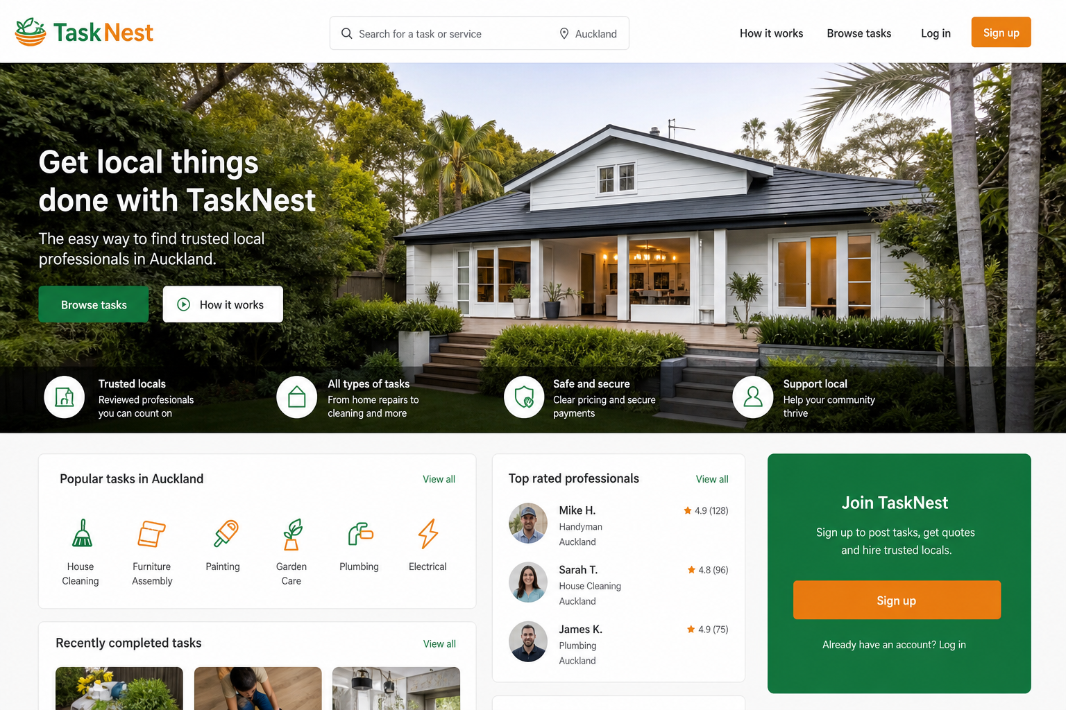 TaskRabbit inspired insurance app preview