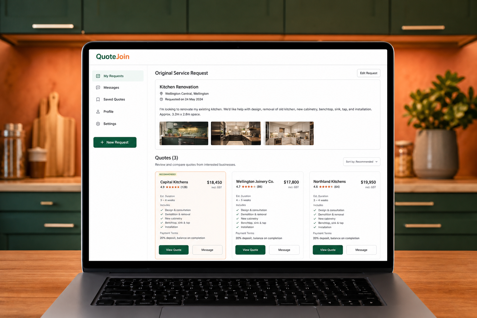Thumbtack inspired insurance app preview