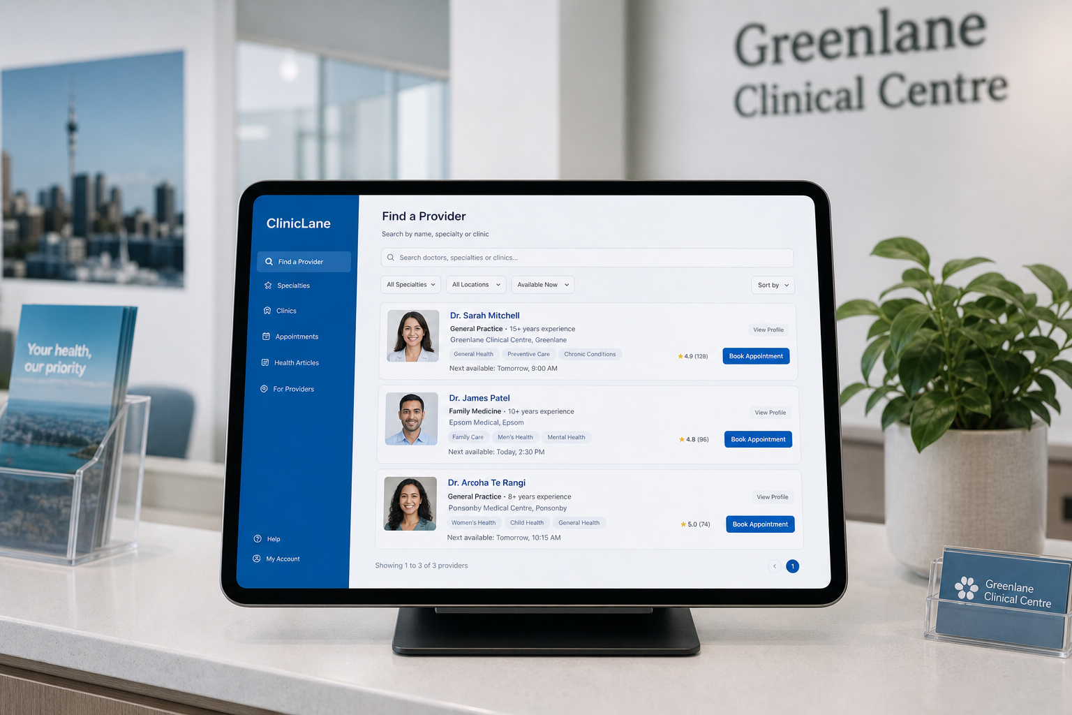 Practo inspired healthcare app preview