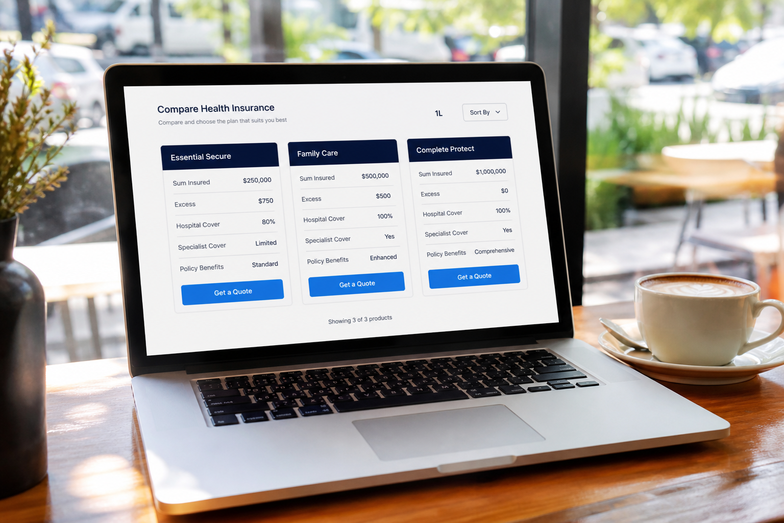PolicyBazaar inspired insurance app preview