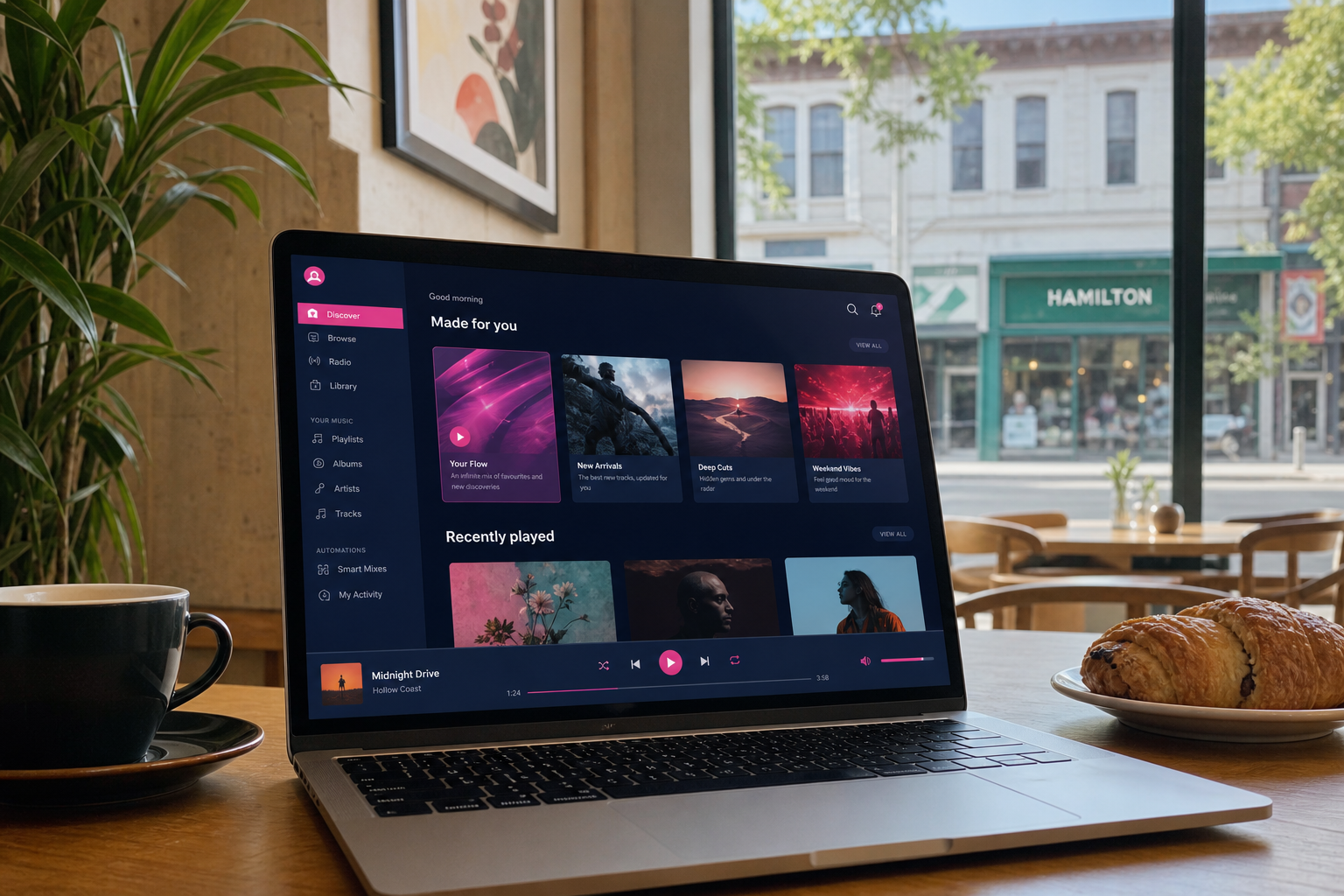 Deezer inspired music streaming app preview