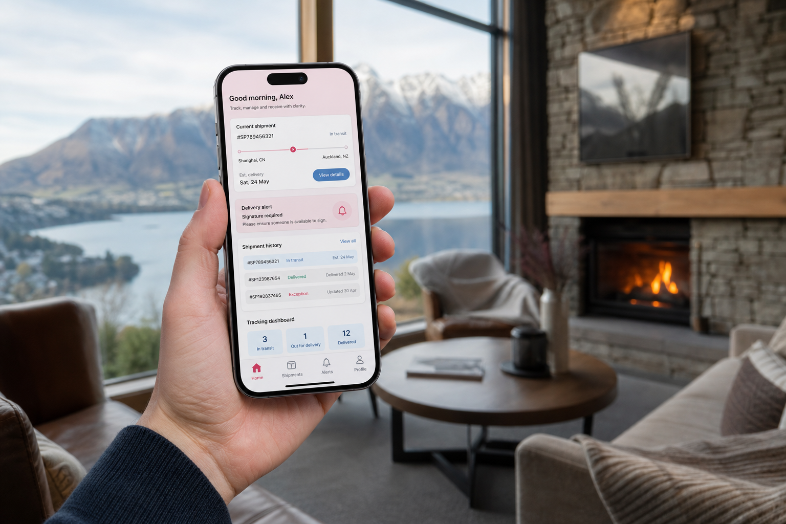 Parcel Monitor inspired insurance app preview