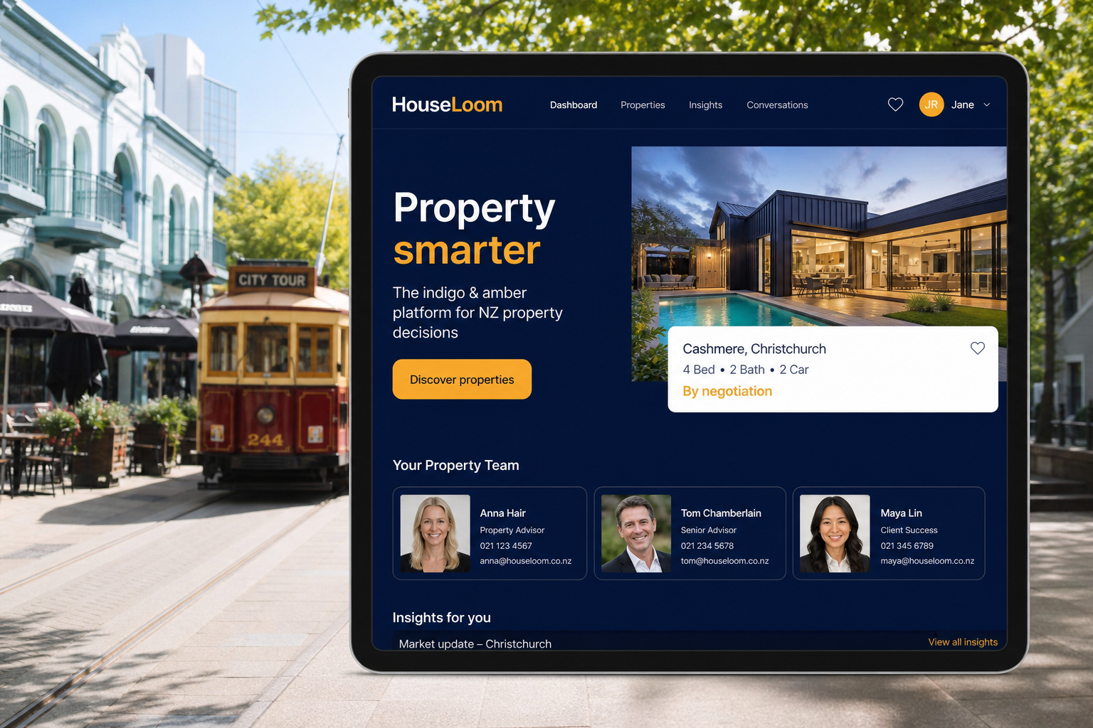 Domain inspired real estate app preview