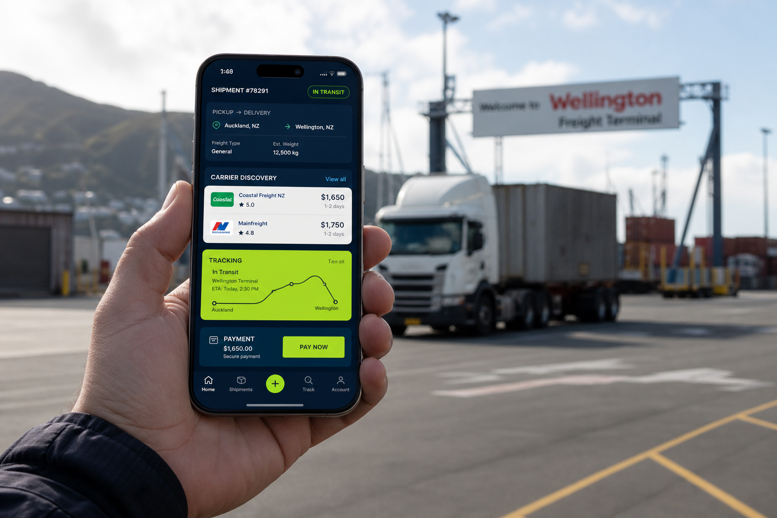 Uber Freight inspired insurance app preview