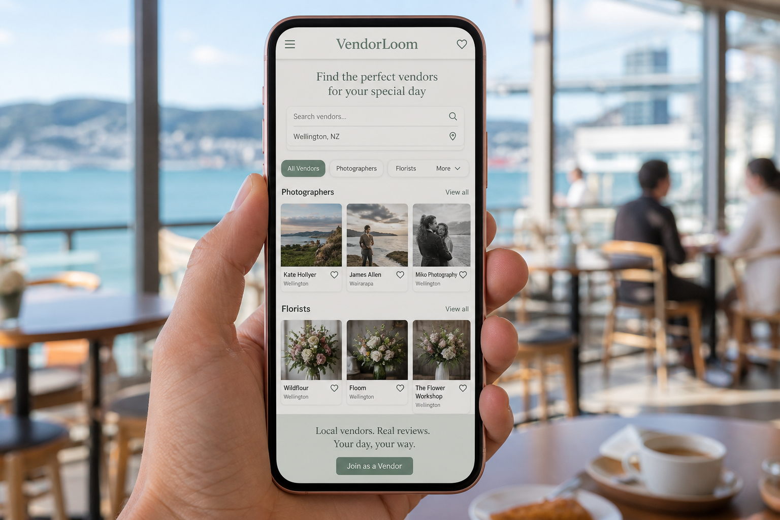 WeddingWire inspired wedding planner app preview